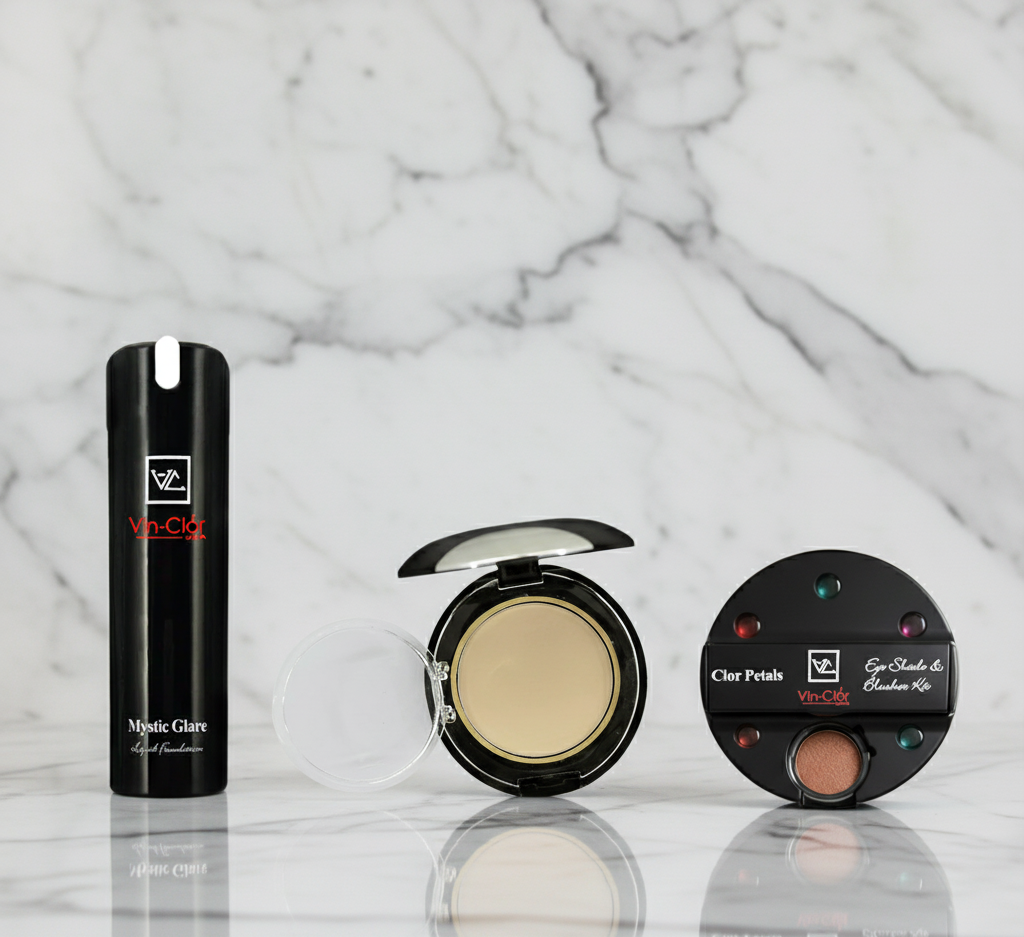 Mystic Glare Liquid Foundation + True Match Highlighter With FREE Color Petals Eye Shade & Blusher Kit Combo