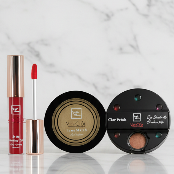 Sizzling Lips-Liquid Lipstick + True Match Highlighter With FREE Color Petals Eye Shade & Blusher Kit Combo