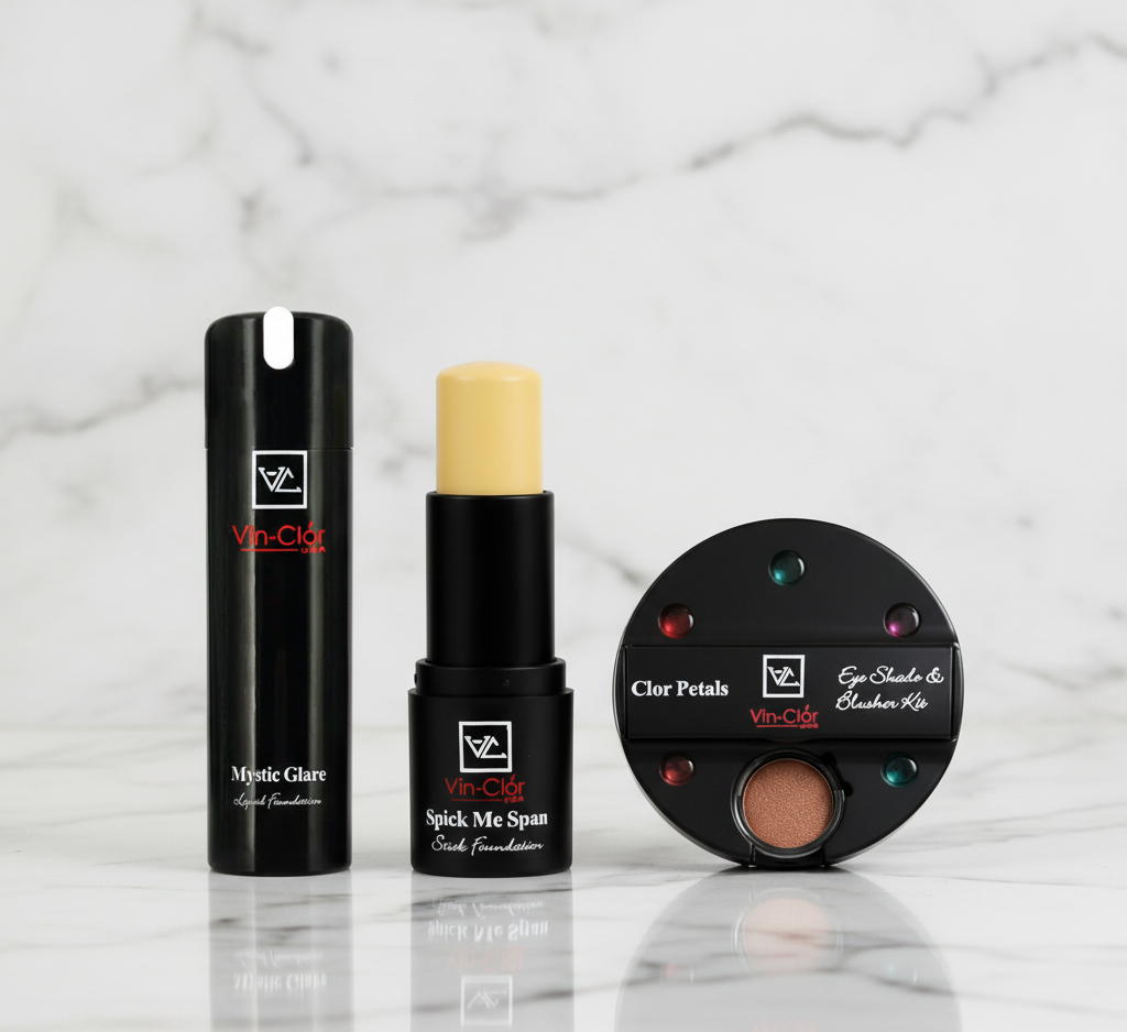 Mystic Glare Liquid Foundation + Spick Me Span Stick Foundation With FREE Color Petals Eye Shade & Blusher Kit Combo