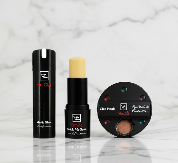 Mystic Glare Liquid Foundation + Spick Me Span Stick Foundation With FREE Color Petals Eye Shade & Blusher Kit Combo